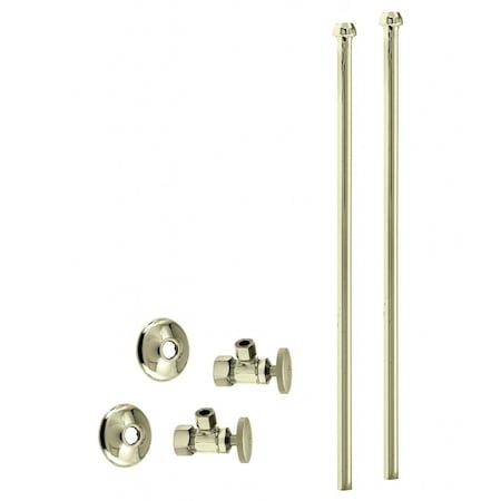 Westbrass Faucet Kit, 5/8" OD x 3/8" OD x 20" Bullnose in Polished Brass D105KBN-01